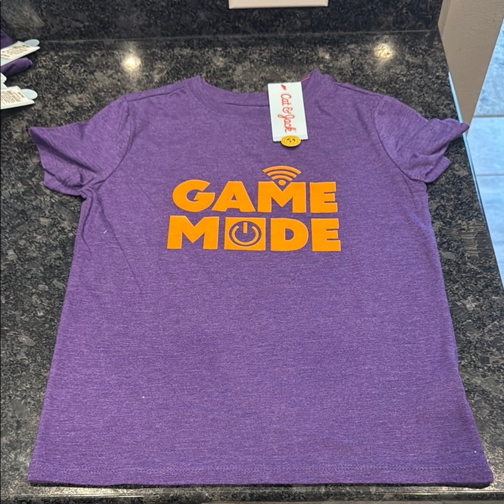 Cat & Jack Game Mode Tee in Purple and Orange.
